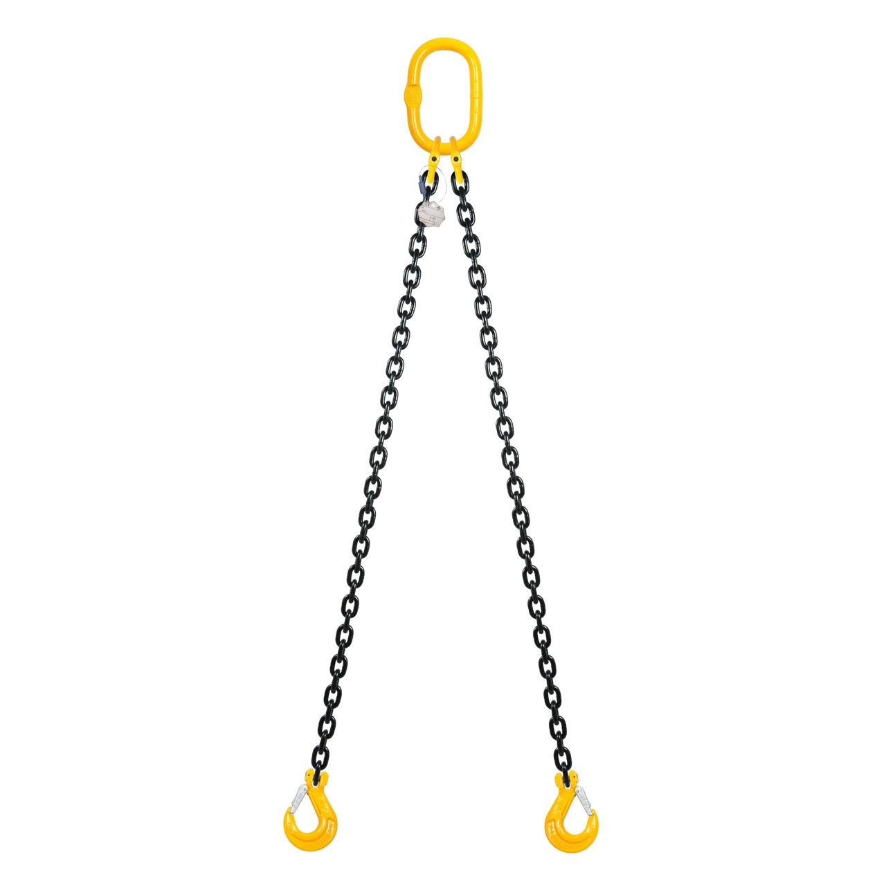 Chain sling 2-part Grade 80, 8mm, length 2m, Sling hooks