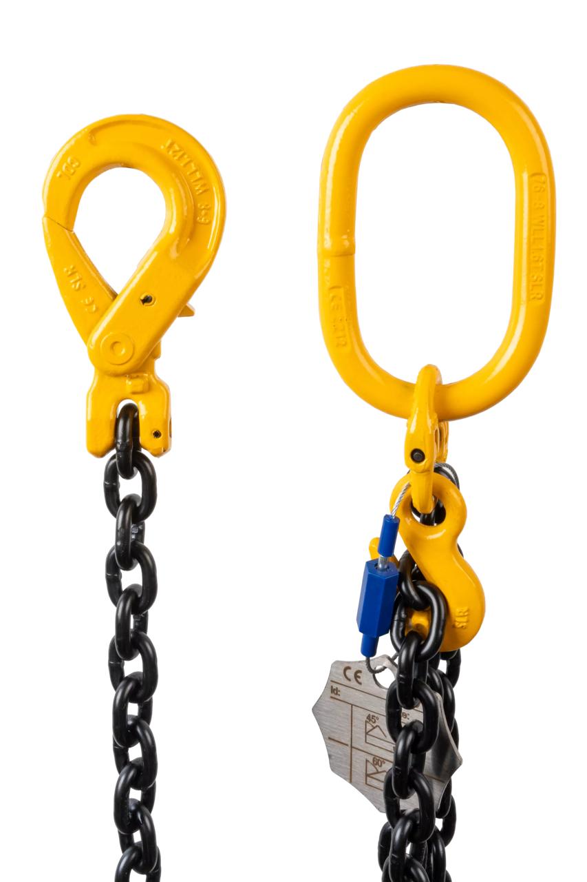 Chain sling 1-part, Self locking hook, 3 meter