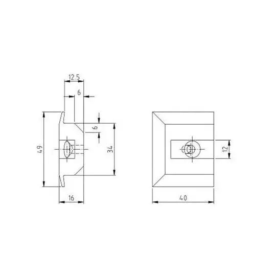 Embout plastique carré pour rail AERO à visser