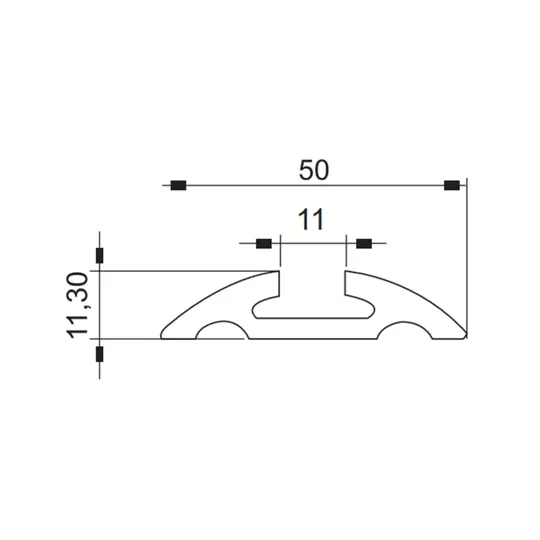 Profile 500 - AERO lashing track - semi-circular