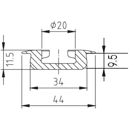 Rail AERO à ailettes encastrable fin