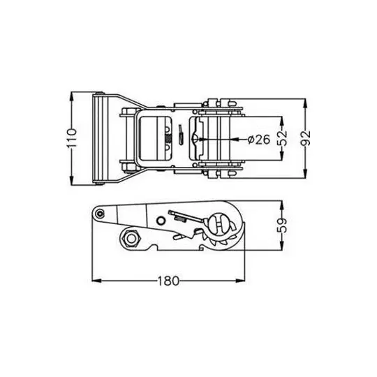 Cliquet 50 mm INOX STF 275 daN