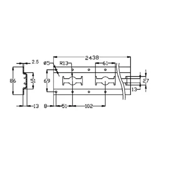 plan rail arrimage universel plat