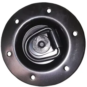 Anchor point for utility vehicles with ring fitting, made of black epoxy steel with a diameter of 94.50 mm and a nominal tension