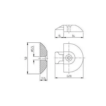 Embout plastique rond pour rail AERO à visser