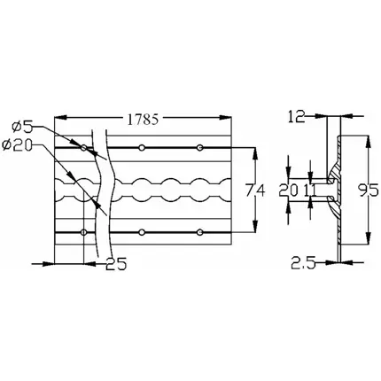 Rail simple pour double plancher DPA