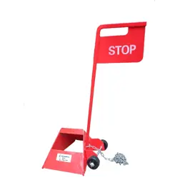 CALE-STOP ROLLER : Cale de roue manuelle avec panneau stop